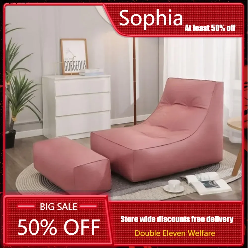 

Comfortable Lazy Sofa, Creative Bean Bag Chair, Genuine Leather Lazy Sofa Chair, Filled Bean Bag Tatami Lounge Chair Furniture