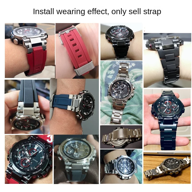 ل كاسيو G-SHOCK 5544 MTG-B1000 MTG-G1000 حزام ساعة رياضية mtgb1000 سيليكون المطاط تعديل المعادن المقاوم للصدأ سوار دائم