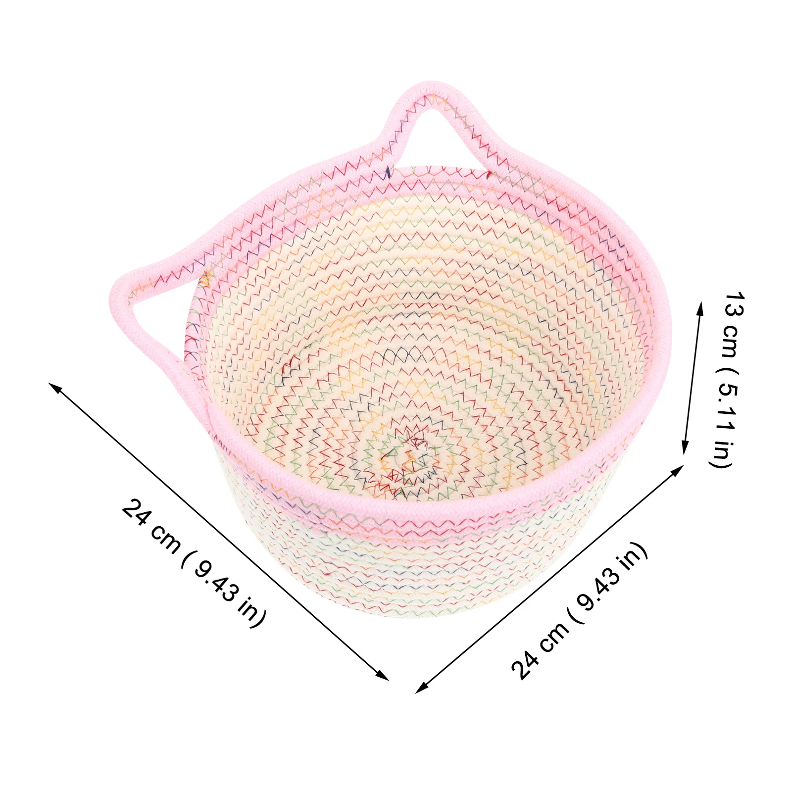 

1pcs Large Cotton Rope Storage Basket Woven Organizer Home Bathroom Wardrobe Cosmetics Clothes Holder Easy Clean Modern