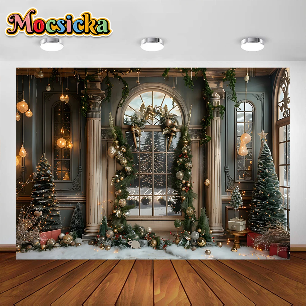 Mocsicka Christmas Photography Backdrops Background Eve Custom Birthday Backdrop Xmas Home Photo New Year Baby Shower Santa