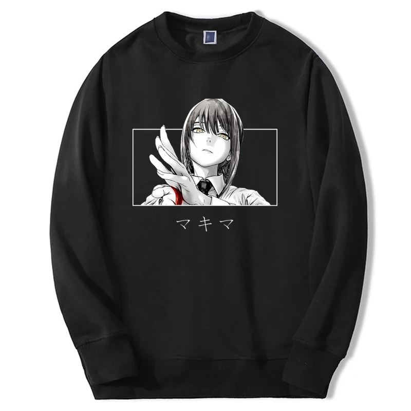 

Hot Anime Hoodie Chainsaw Man Printing Makima Graphic Sweatshirts Man Top Harajuku Streetwear Sportswear Crewneck Hoodies