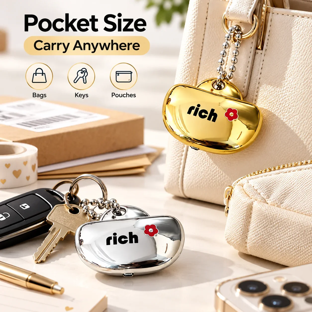 Gold Silver Ingot Utility Knife, Safe Box Cutter for Packages, Portable Keychain Tape Slitter