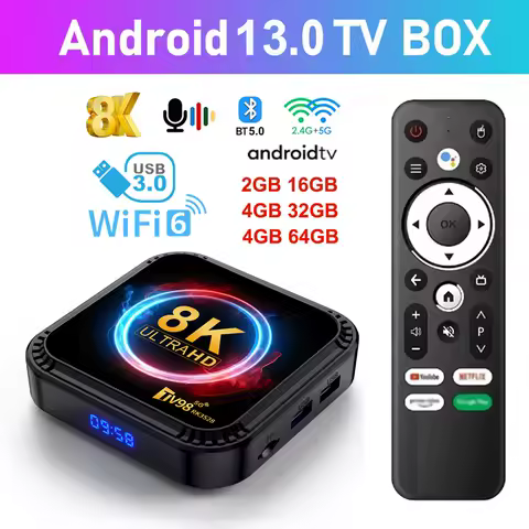 Android 13 TV Box USB3.0 WIFI6 ATV 8K RK3528 Quad Core 2.4G&amp;5G Dual Wifi BT Voice Remote Control Media Player 4K Set Top Box