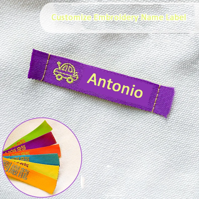 

Customize Embroidery Name Label Cute Pattern Sewing On Clothes For Baby Children's School Uniform Personal Name Sticker Tags