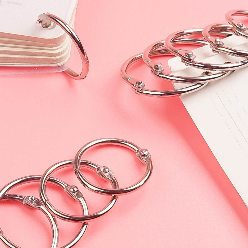 30/50Pcs Loose Leaf Binder Rings Metal Book Rings for Key Ring for Flash Card Index Card DIY Scrapbook Album 19mm/25mm/3