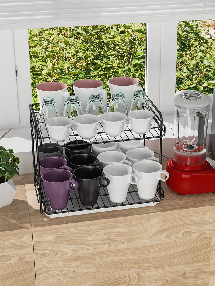 

Многослойная чашка для хранения чашек Ra, чашка для чая, стеклянная чашка, слив эльфа, металлический материал, портативный органайзер для батонов, кухонный шкаф для хранения