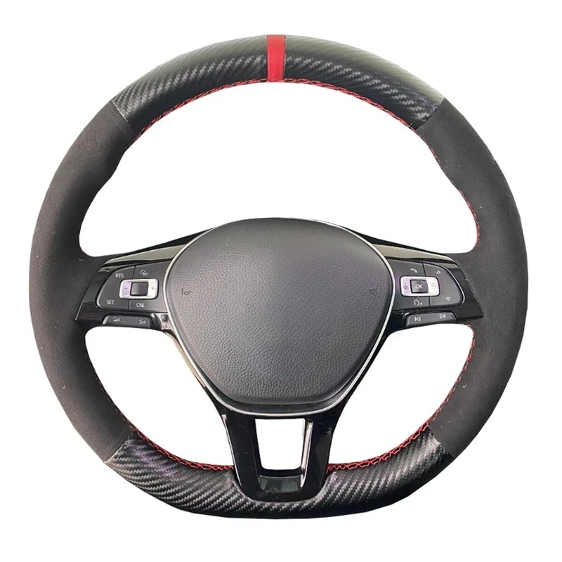 Anti-Slip Suede Leather Car Steering Wheel Braid Cover For Volkswagen VW Golf 7 Mk7 New Polo Jetta Passat B8 Tiguan Sharan