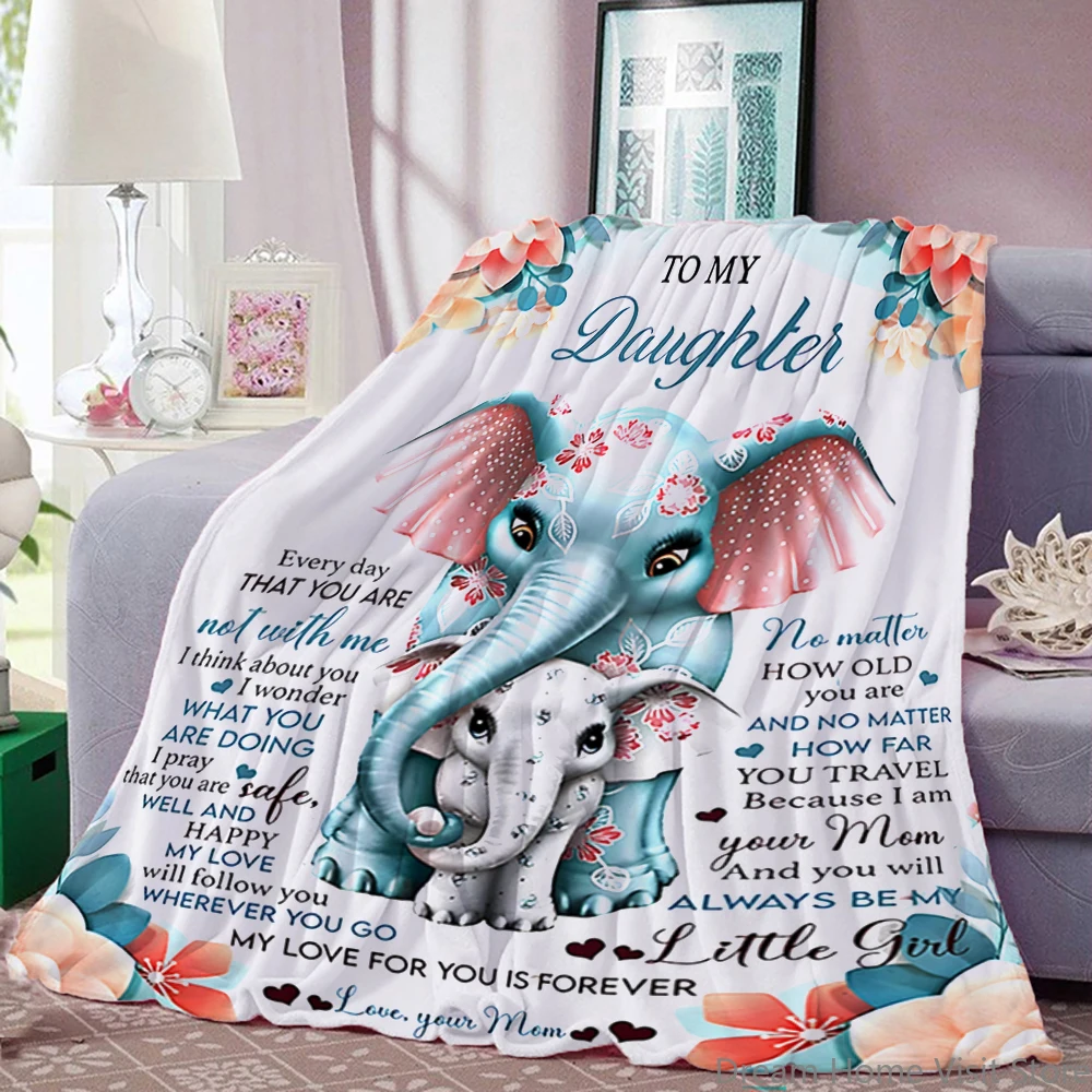 

1PC Elephant Themed Flannel Flannel Plush Throw Blanket – Super Soft, suitable for sofas, beds, offices,travel,camping chairs