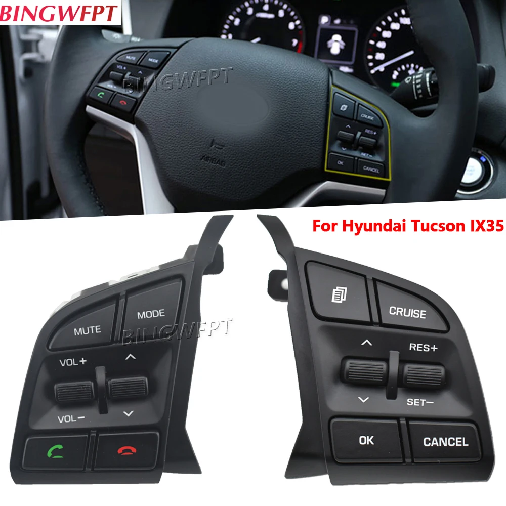 96710D3500 Steering Wheel Remote Control Switch For Hyundai Tucson 2015- 2019 Volume Bluetooth Cruise Control Button Switch