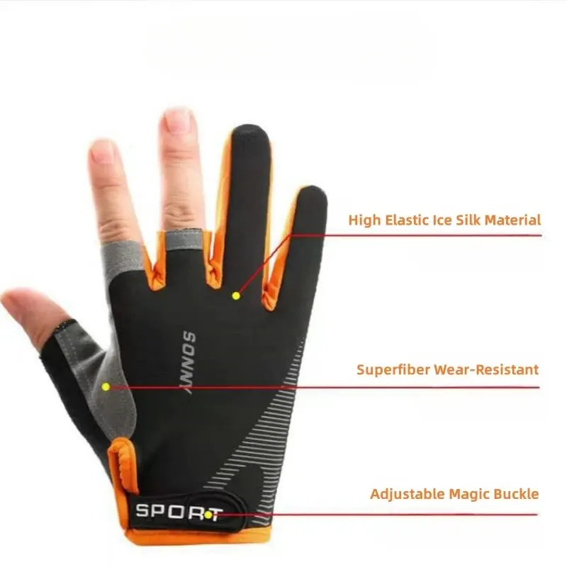 Fishing Catching Gloves 3 Cut Fingers Anti-Slip Professional Outdoor Cycling Gloves Sun-Proof Breathable Touchscreen Gloves