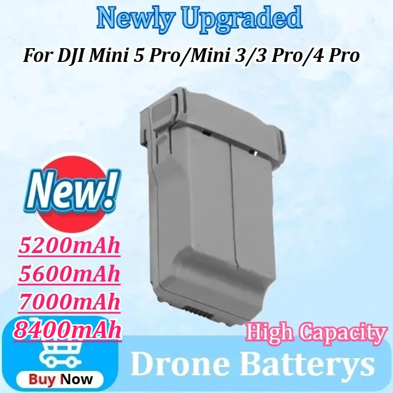 Batterie de drone longue durée améliorée 5200/5600/7000/8400 mAh pour DJI Mini 5 Pro/Mini 3/3 Pro/4 Pro – Pièces de rechange pour la série Mini