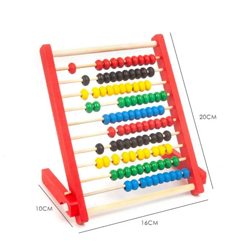 1 pz. Educazione precoce dei bambini Rack di calcolo colorato Dieci giocattoli di legno Sussidi didattici Montessori Abaco Rack regalo