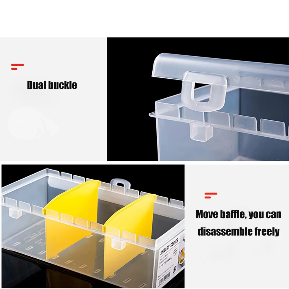 400+ Card Deck Box Organizer Box with Dividers Plastic Bead Case Storage Sorting Container for Board Game MTG/YGO/PKM TCG Yellow