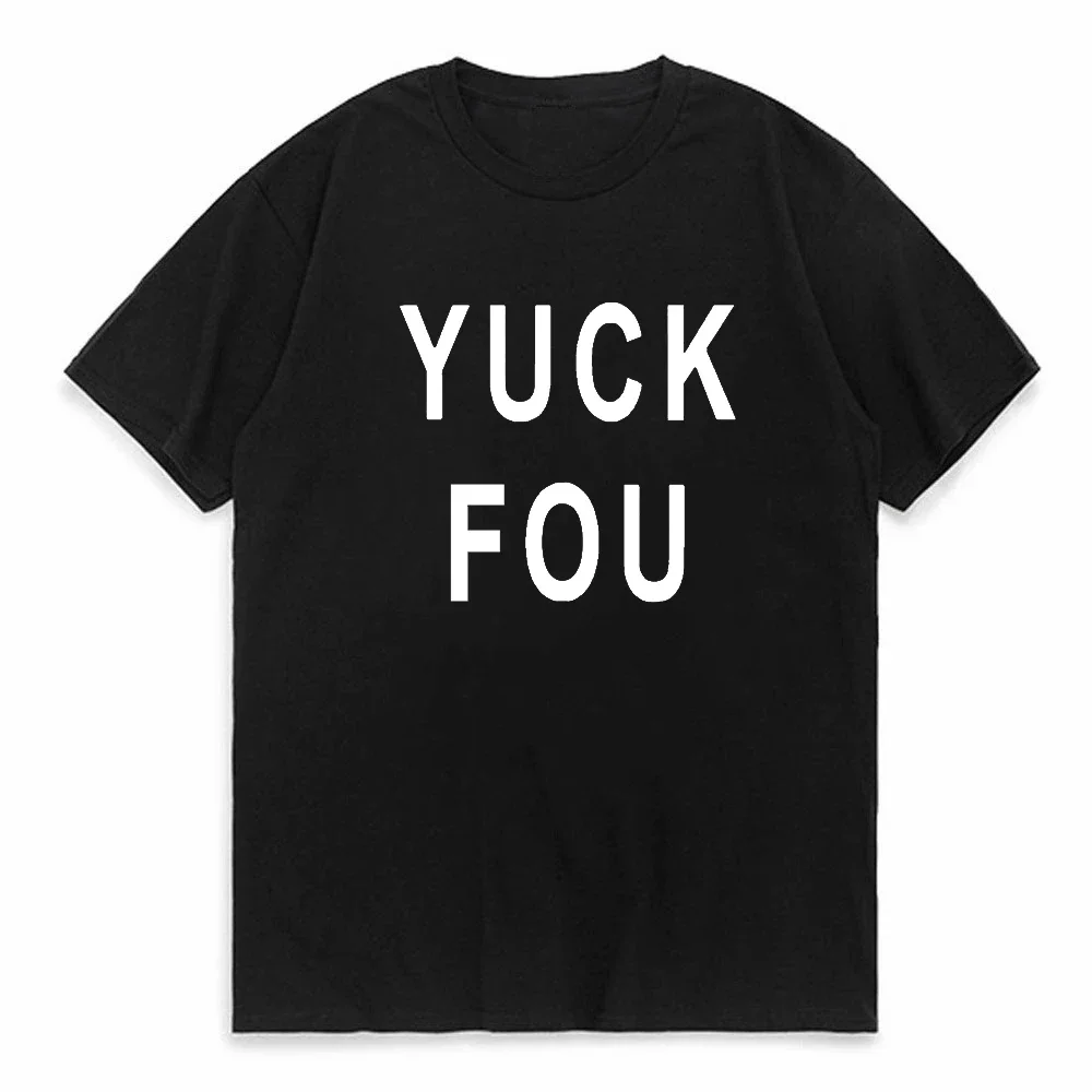 

YUCK FOU T-Shirt Summer Short Sleeves Print Tee mens summer O-Neck Letters T Shirt Men Casual Graphic Tees Tops Camiseta