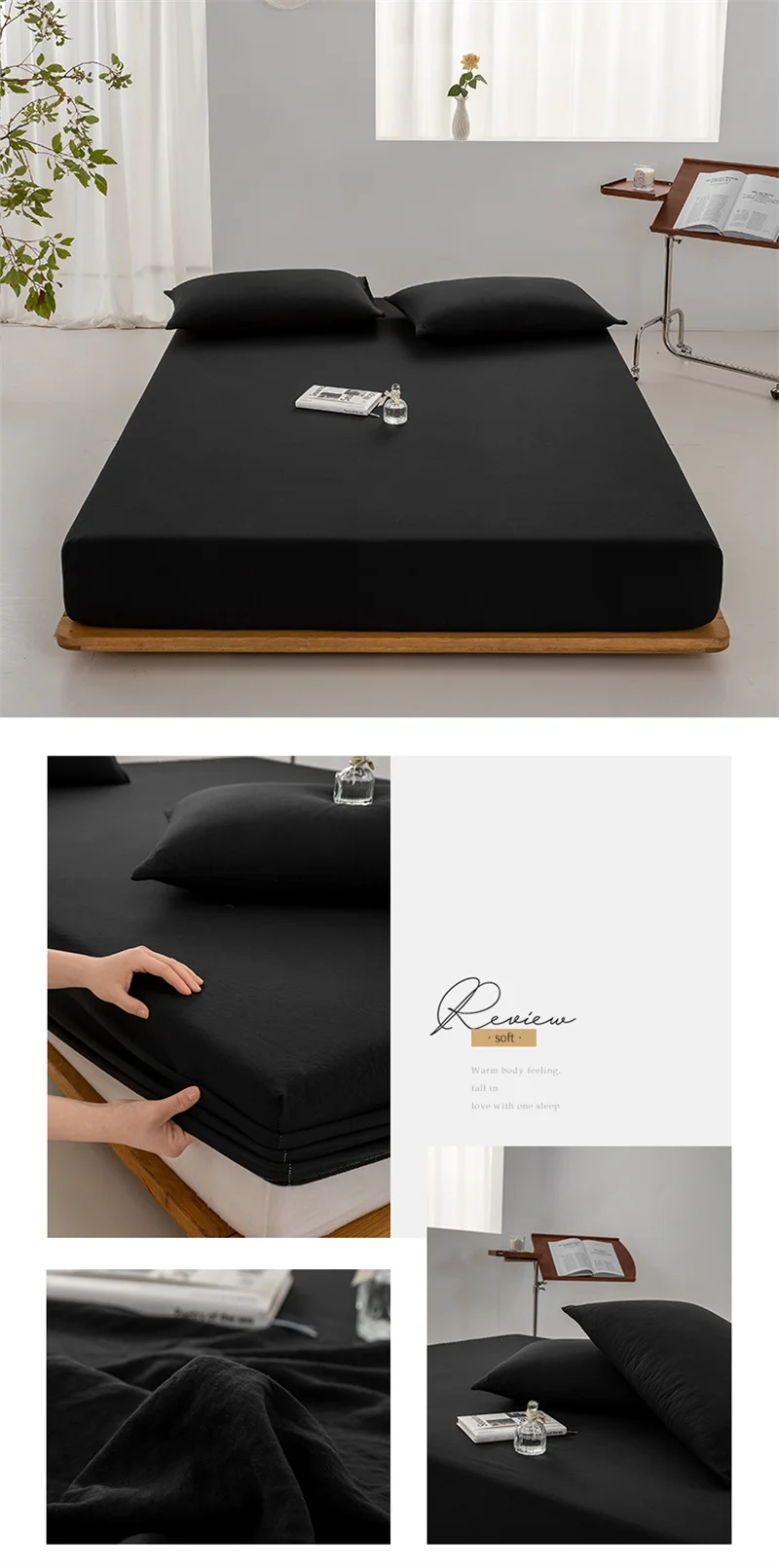 Soft Cotton Fitted Sheet Single Double King Queen Size Mattress Cover with Elastic Band Bed Sheet Bed Linens 100/120/150/180/200