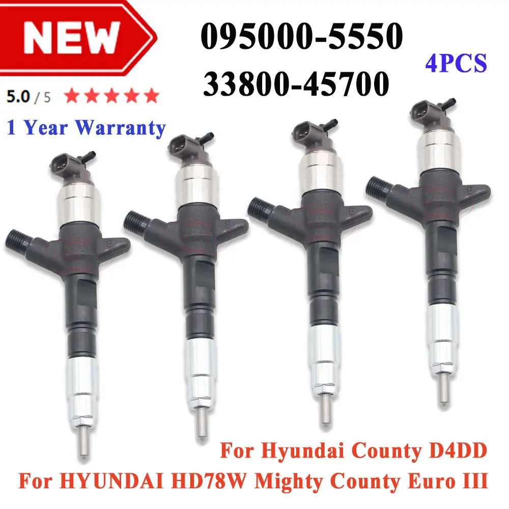 

4PCS 33800-45700 Diesel Fuel Injector Nozzle 0950005550 095000-5550 DCRI105550 For Hyundai County D4DD HD78W Mighty