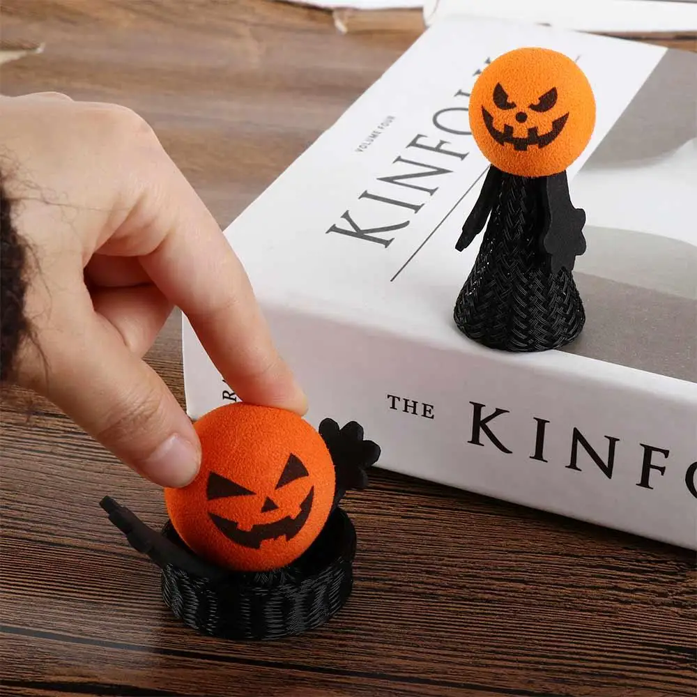 Skacząca Dynia na Halloween z Głową Dyni, EVA, Halloween, Skaczący Elf, Plastikowa Czarna Sprężyna, Skaczące Zabawki Dynie