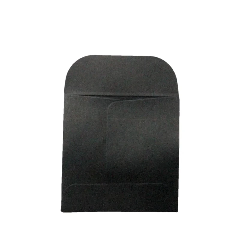 

5.8 x 5.8cm Small Mini Black Paper Envelopes For Seeds Storage Earring Ring And Coin Collection - No Moistenable Glue