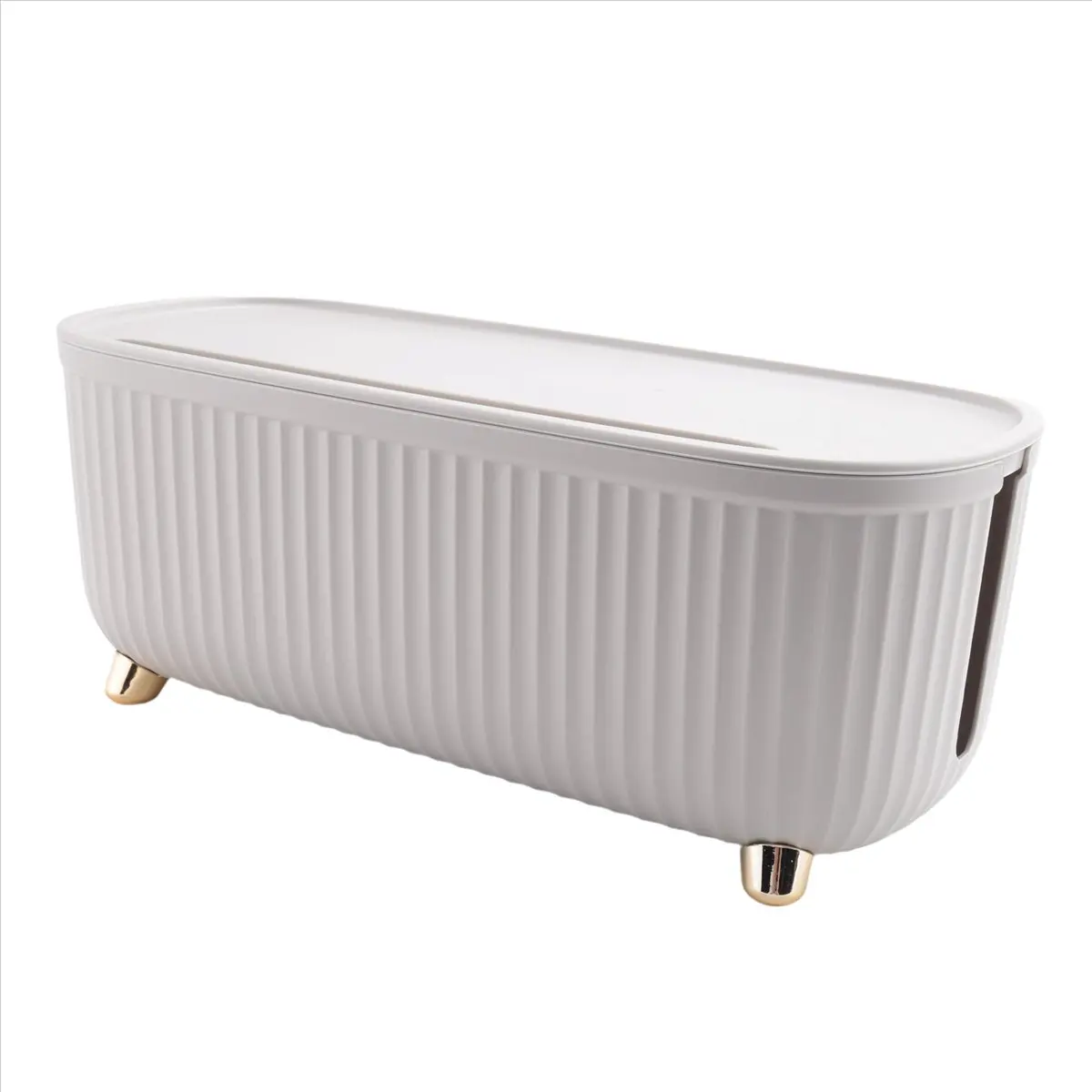 (A23G) Cable Management Cord Organizer Insulated Cable Storage Box for TV Computer Laptop Power Strips Fashionable Box White