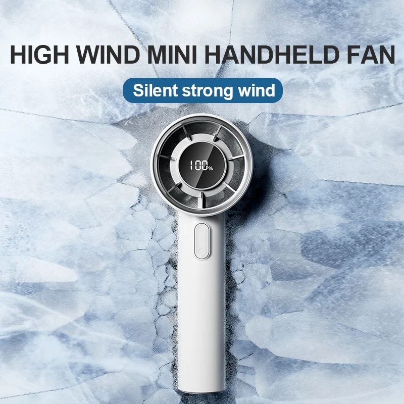 High speed 12000RPM Portable Air Cooling Handheld Turbo Fan 3000Mah Rechargeable USB Table Fans with Digital Display