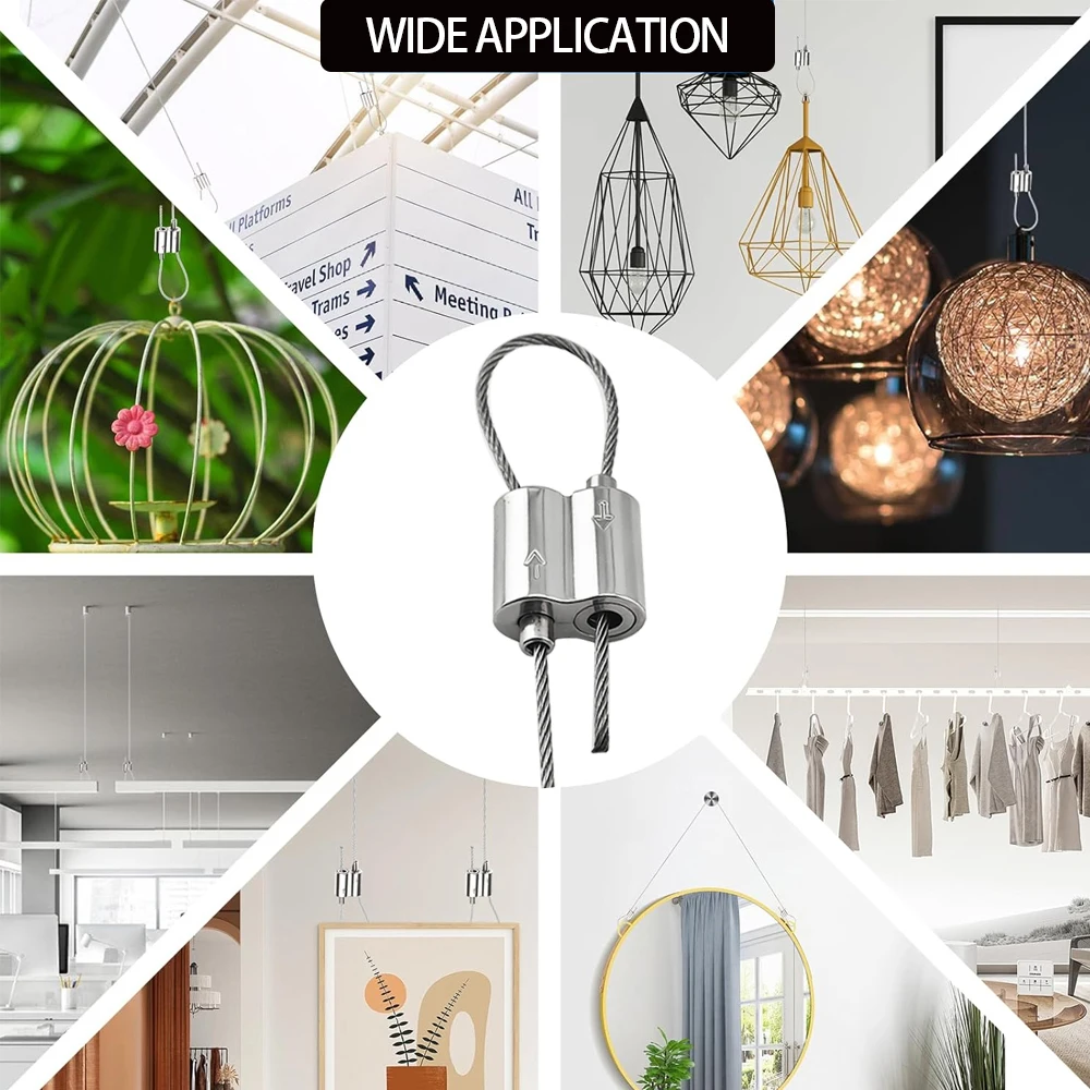 2/10PCS Adjustable Bidirectional Steel Wire Rope Clamp Cable Clip for Lifting Appliance Suspension Hardware Accessories