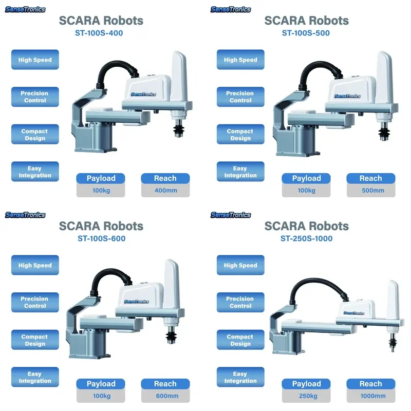 Sensetronics Industrial 4-Axis SCARA Robotic System | High-speed automation system for electronic assembly and precision pick