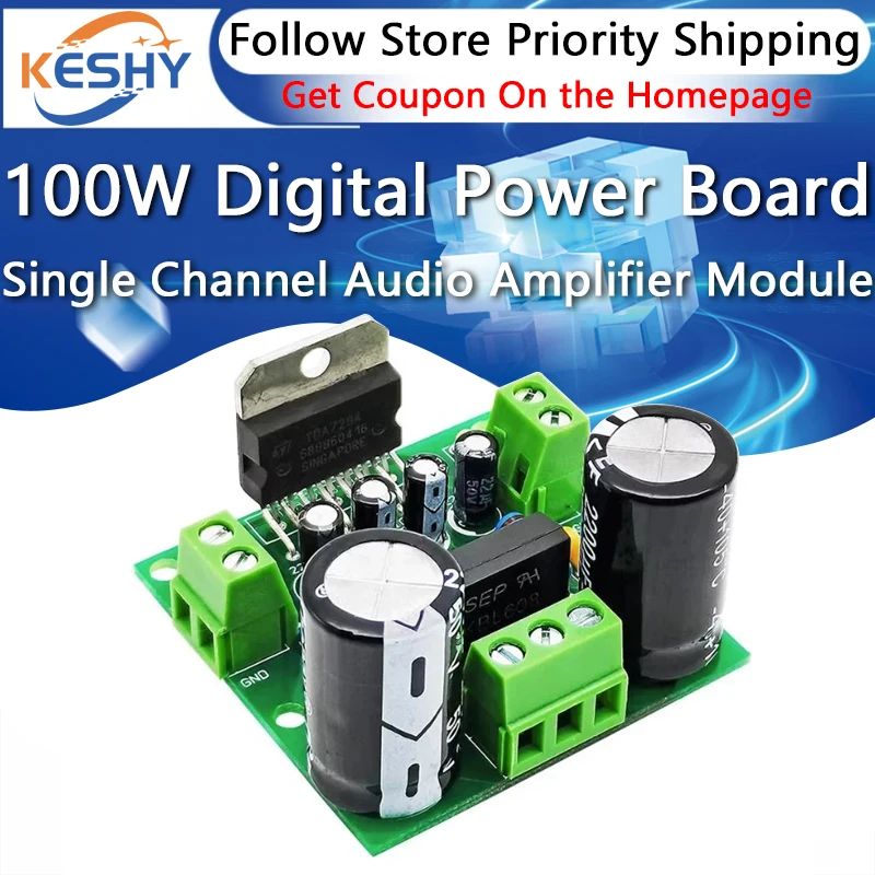 

100W Digital Power Amplifier Board TDA7293 / 7294 High Power Dual 12-32V Single Channel Audio Amplifier Module for DIY Speaker