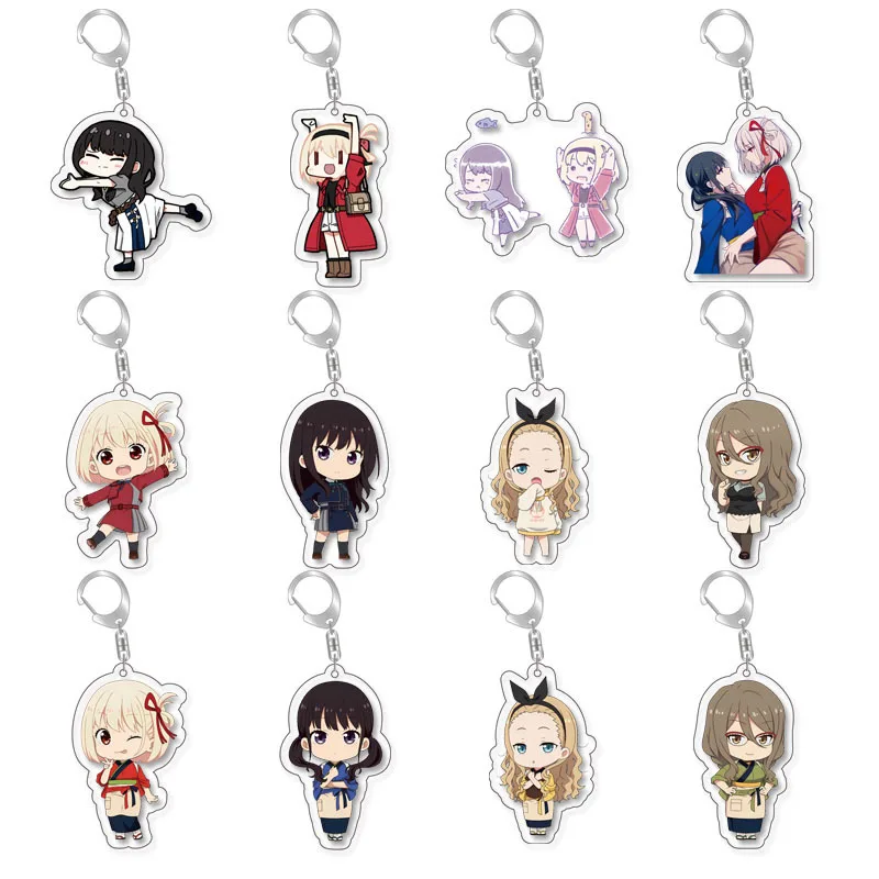 Anime Nishikigi Chisato  Inoue Takina Nakahara Mizuki Kurumi Cosplay Keychain Accessories Cartoon Pendant Christmas Gift