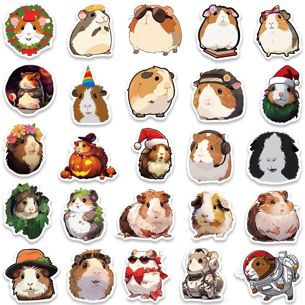 50pcs Guinea Pig Cavy Waterproof Graffiti Cute Cartoon Animals Stickers For Luggage Guitar Phone Diary Vinyl Laptop Decals