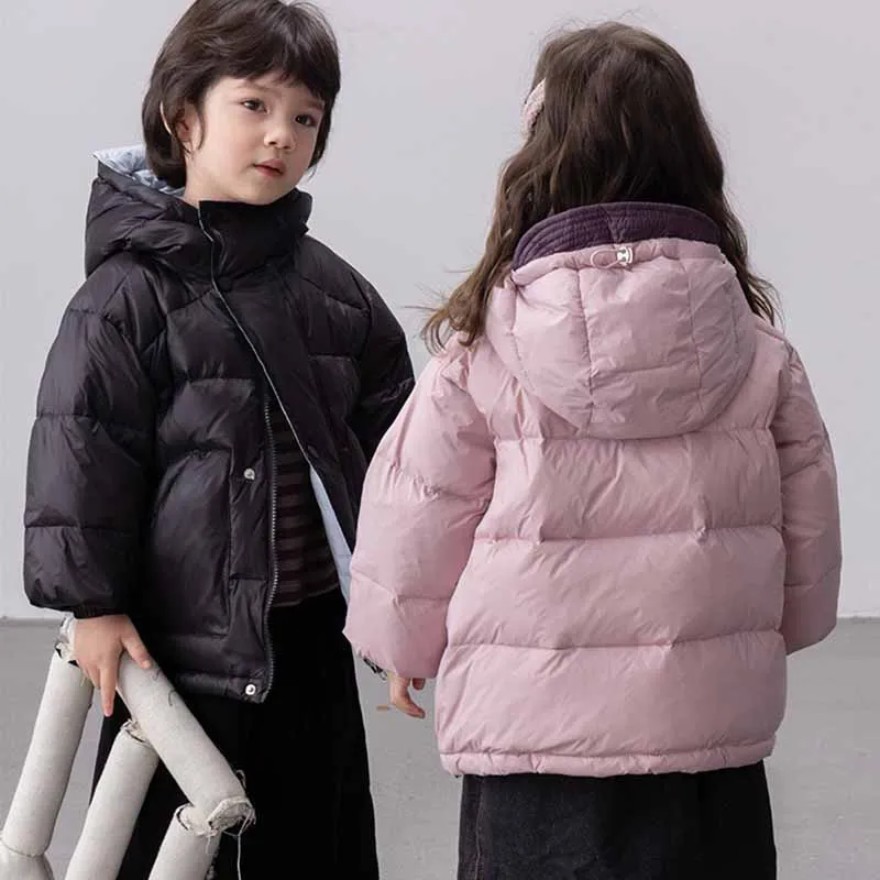 Winter Thickened Coat Children's Warm Down Jacket Boys Hooded Fashion Outerwear Girls Autumn Casual Loose Parkas Kids Clothing 4