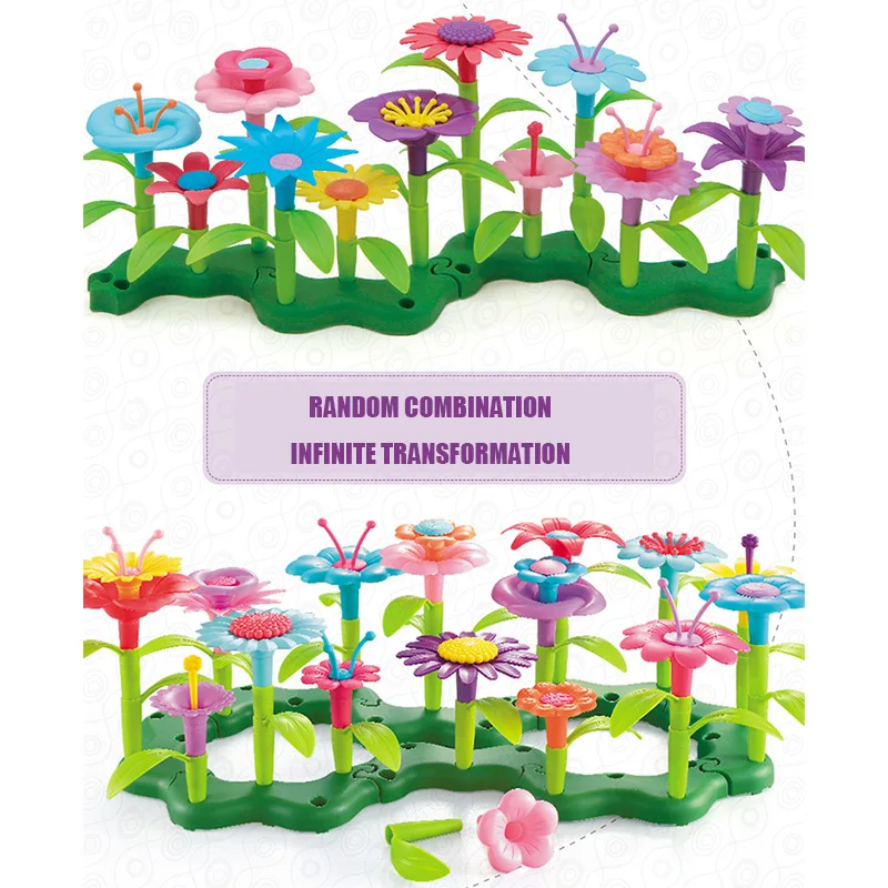 Flower Garden Building Toys Build Bouquet Sets for 3 4 5 6 Year Old Kids Early Learning Flower Garden Building Toys