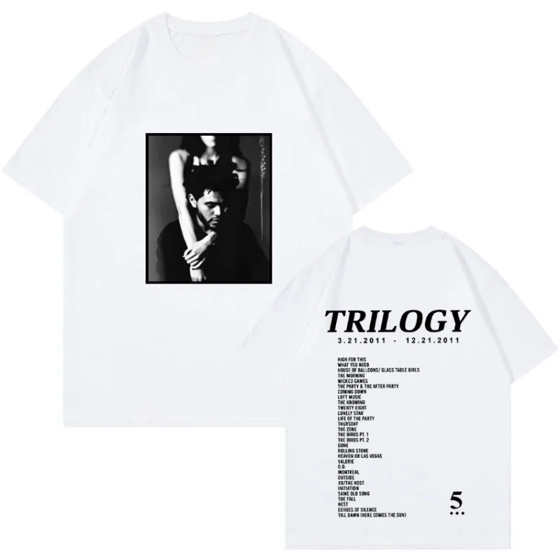 

The Weeknd Trilogy Music Album Oversized T Shirt Men's Fashion Tee Shirt Unisex Casual Aesthetic Short Sleeve T-shirt Streetwear