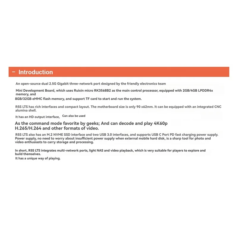 SQPP-Nanopi R5S Router Dual 2.5G+Gigabit Mini Development Board CNC All Metal Housing RK3568 WIFI6