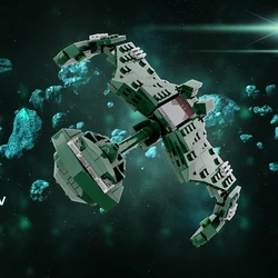 Moc Klingon D7 Battle Cruiser Building Blocks Movies Space Trek Warship DIY Bricks Adult Kid Educational Gift Toy Airplane Model