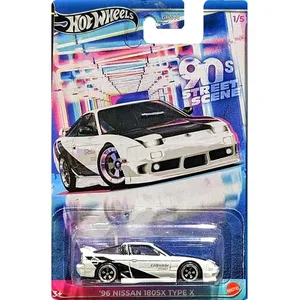 Hot Wheels-Carros Street scene model GDG44, model car 96 1:64, Nissan 180sx Type X, toys for boys, gift 8 main sales cars hot wheels - №8