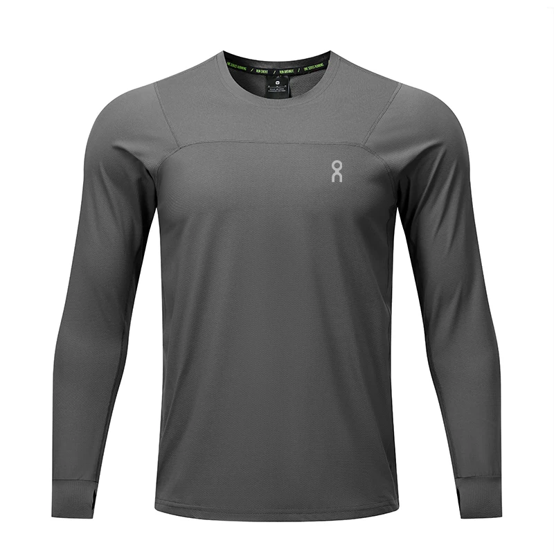 

Men's Long Sve Running Fitn T-irt Qui Dry Breathable Hanfu Casual Outdoor Sports Top Polyester Fiber 00%