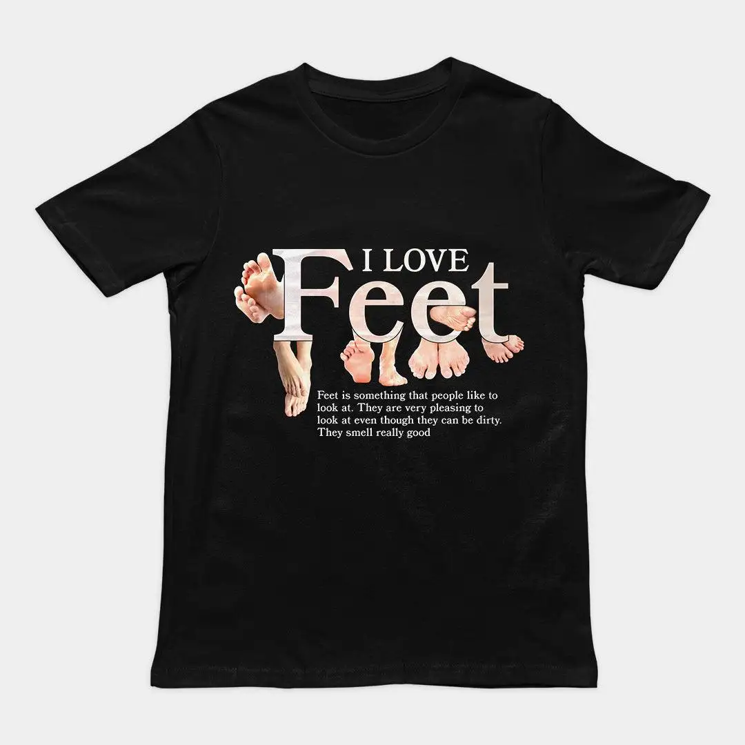 

I Love Feet T-shirt Y2K Vintage Printed Cotton Short-sleeved Casual Fashion Loose Streetwear Round-neck Sport Top Unisex