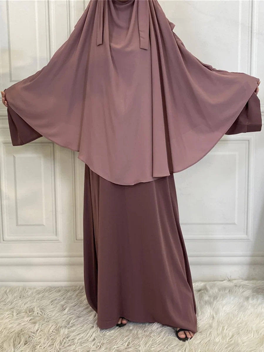 Muslim Long Khimar Formal Prayer Garment Hijab Women 3 Layers Khimars Ramadan Niqab Burka Namaz Burka Musulman Eid Djellaba