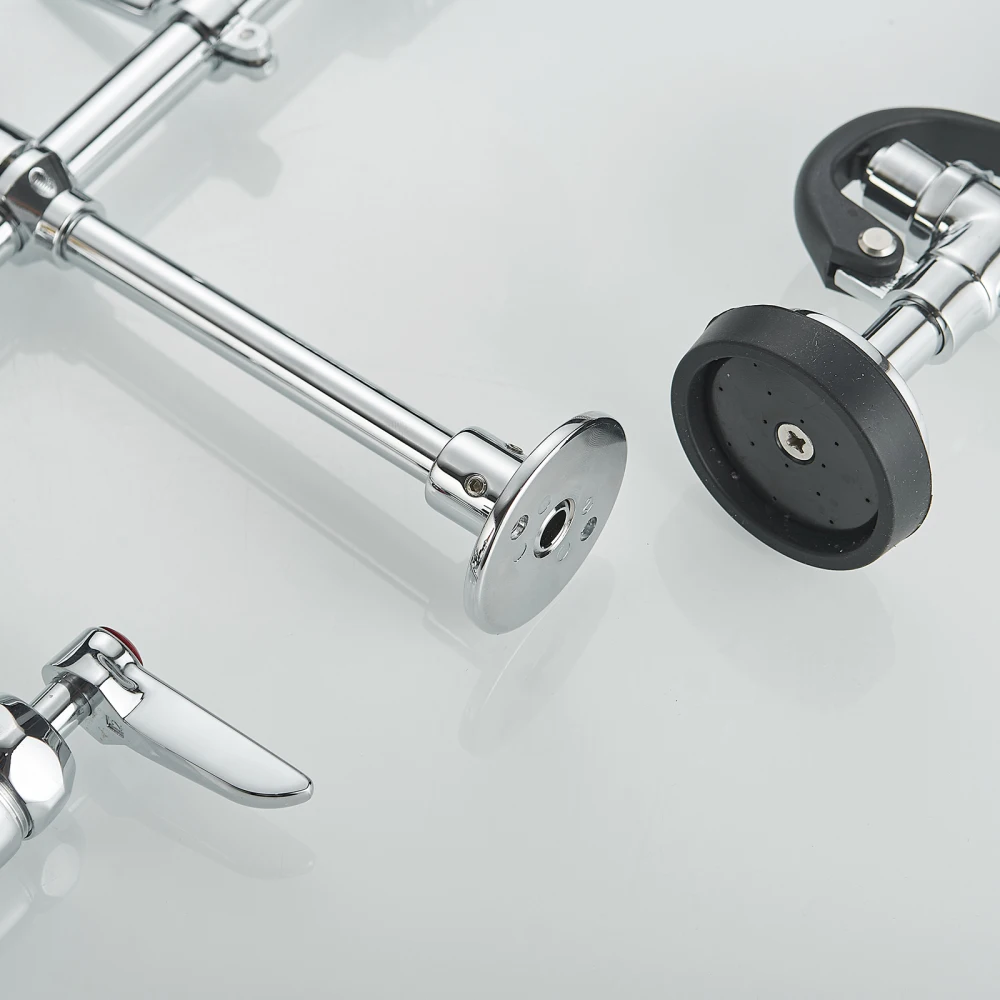 صنبور المطبخ التجاري سطح جبل مع بخاخ شطف مسبق صنبور حوض المطبخ 8 بوصة مركز سوينغ صنبور صنبور سحب أسفل رذاذ