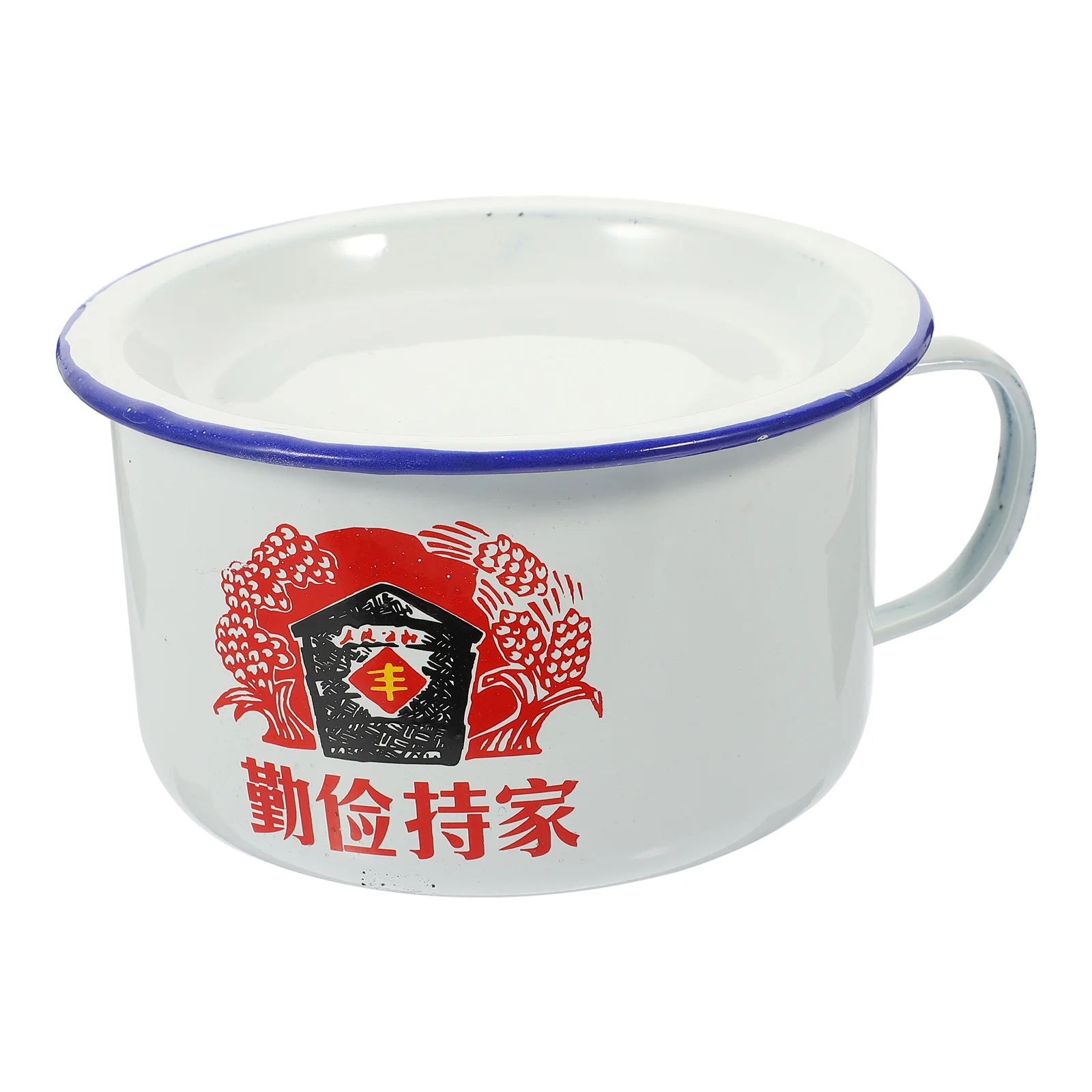 

Dinner Bowls Enamel Lunch Box Food Containers with Lids Cup Drinking Oatmeal Thicken Soup