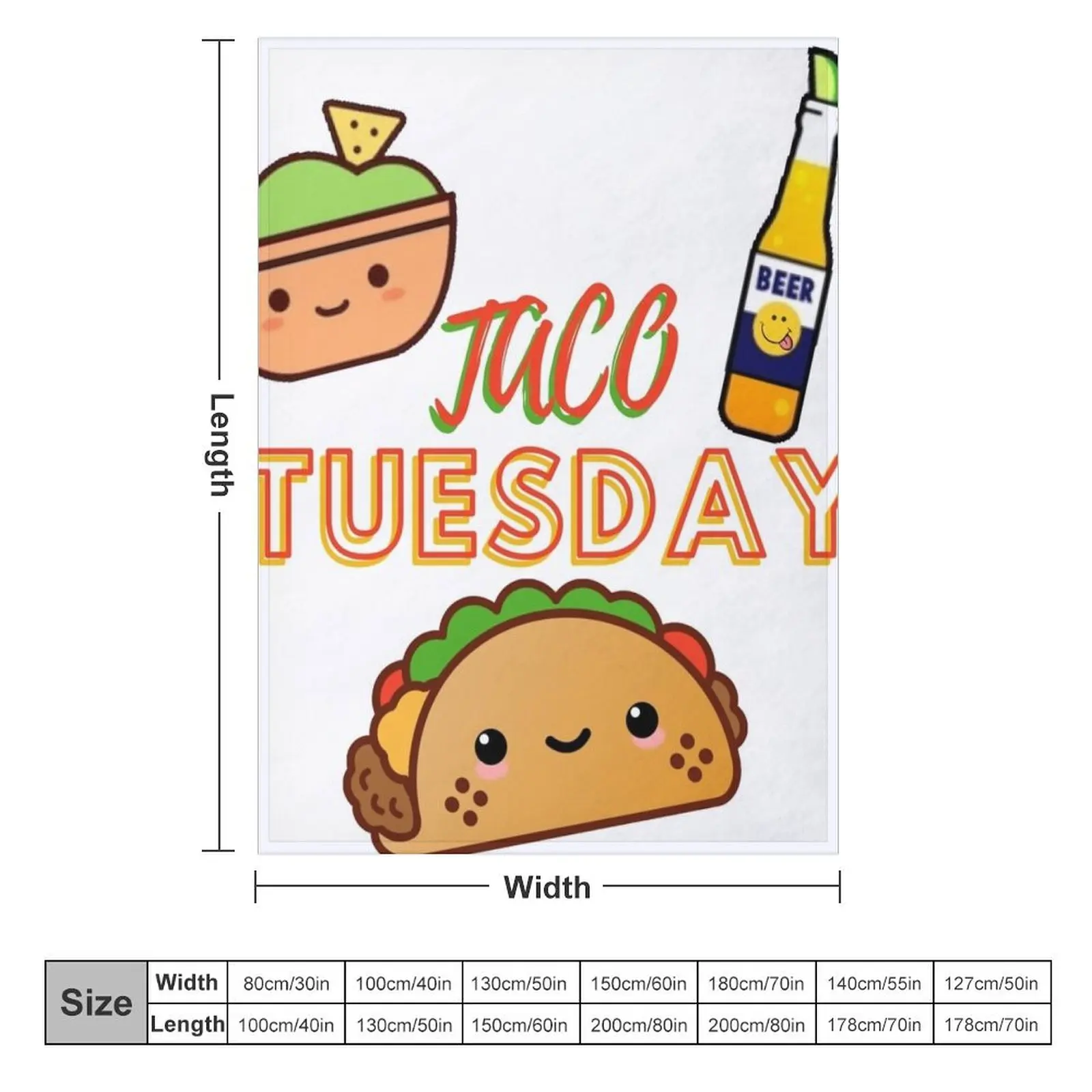 Taco Tuesday Throw Blanket for winter Summer Beddings christmas decoration Soft Blankets