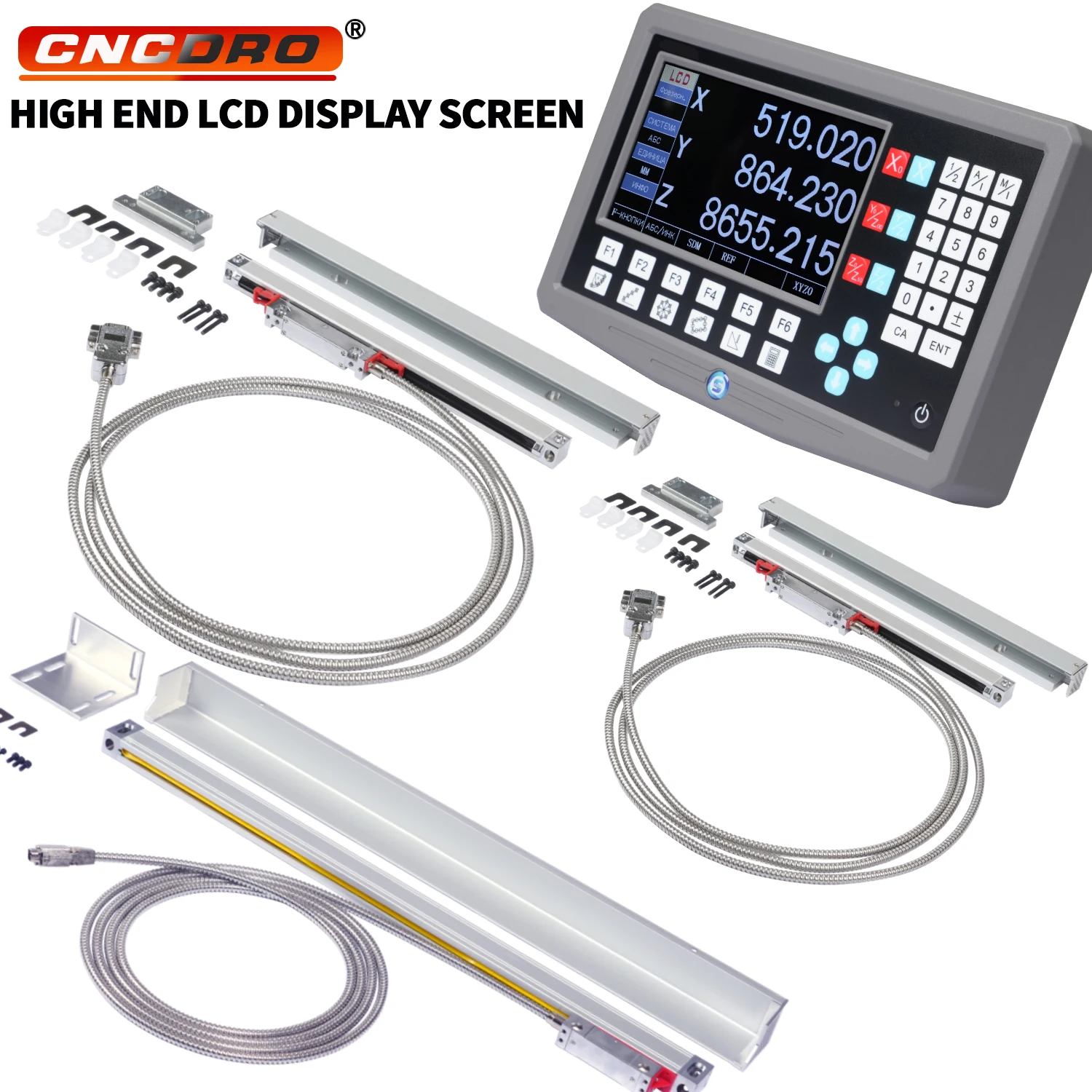 

Multi-Language 10 Styles 2/3 Axis Metal LCD DRO Set High Precision Linear Scale CNC Measuring Device for Lathe Milling Machine
