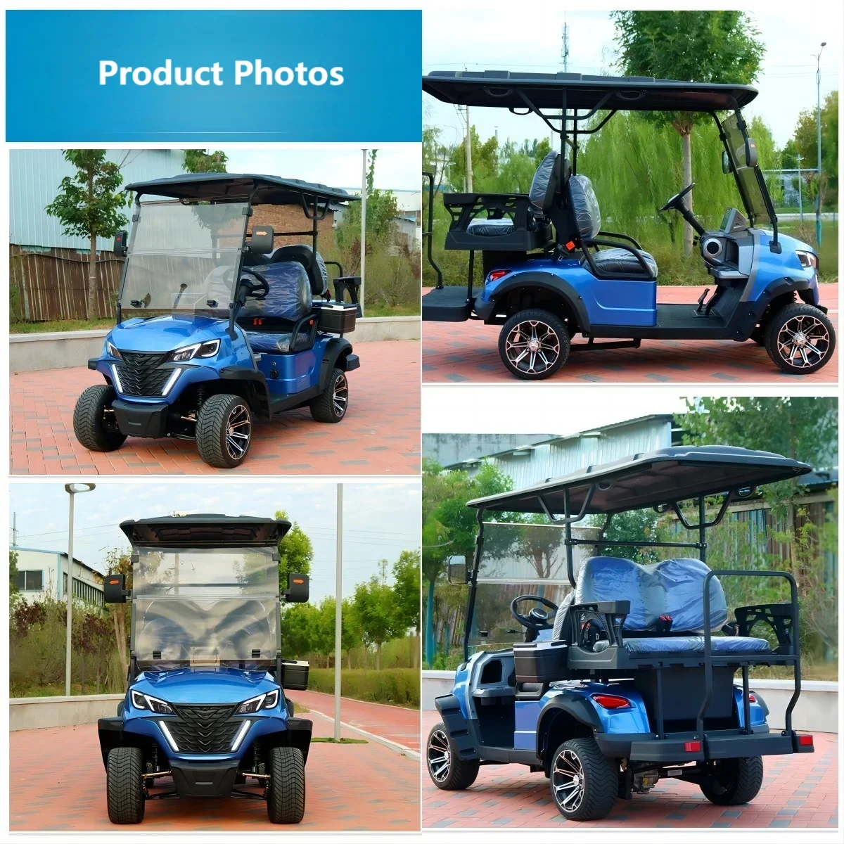 Electric 4-Seat Golf Cart With 5KW Motor Lithium 72V Battery Chinese Buggy With EEC DOT GCC Certificates