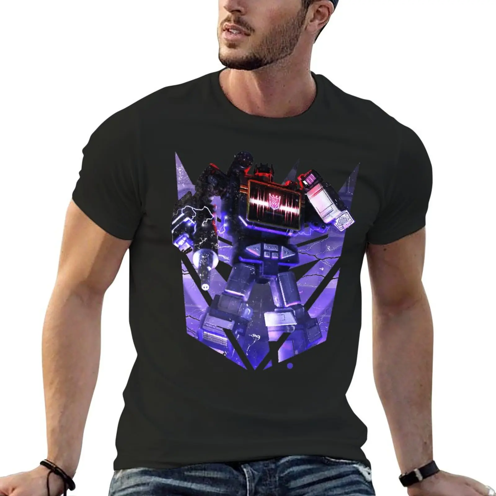 Black Decepticon Soundwave  Wordtee Vintage 13 T-shirts Hipster T-shirt Crewneck  Sports  Humor Graphic Fitness Eur Size