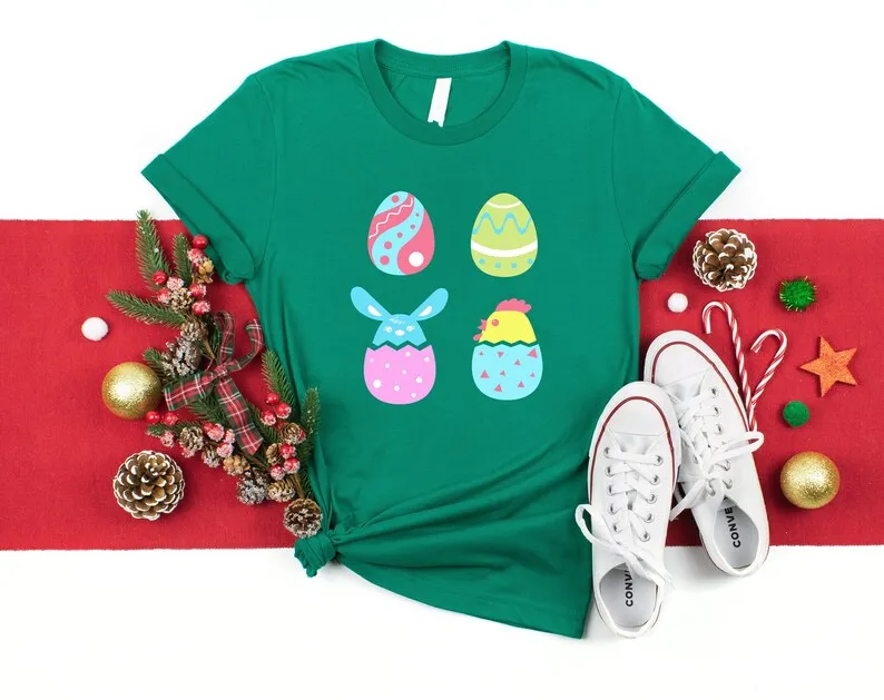 

Easter Egg Shirt, Happy Easter cotton Women Tshirt Fashion Casual Cotton Round Neck Female Shirt Short Sleeve Top Tees Streetwea