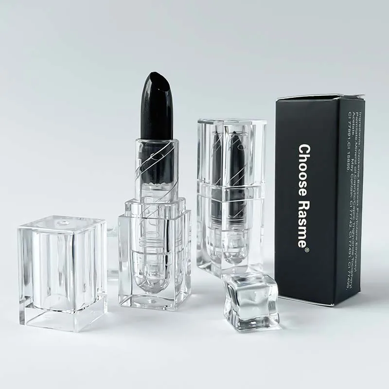 Glitter Black Lipstick Waterproof Long Lasting Sexy Gothic Lip Gloss Velvet Matte Brown Purple Lip Tint Dark Lips Makeup Women