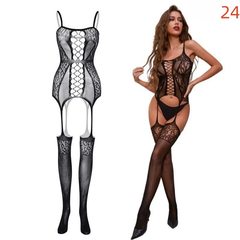 NEWFUNJOIN Lingerie for Sex See Through Bodystocking Open Crotch Tights Sexy Teddy Lace Xxxxl Plus Size Bodysuit Erotic Costumes