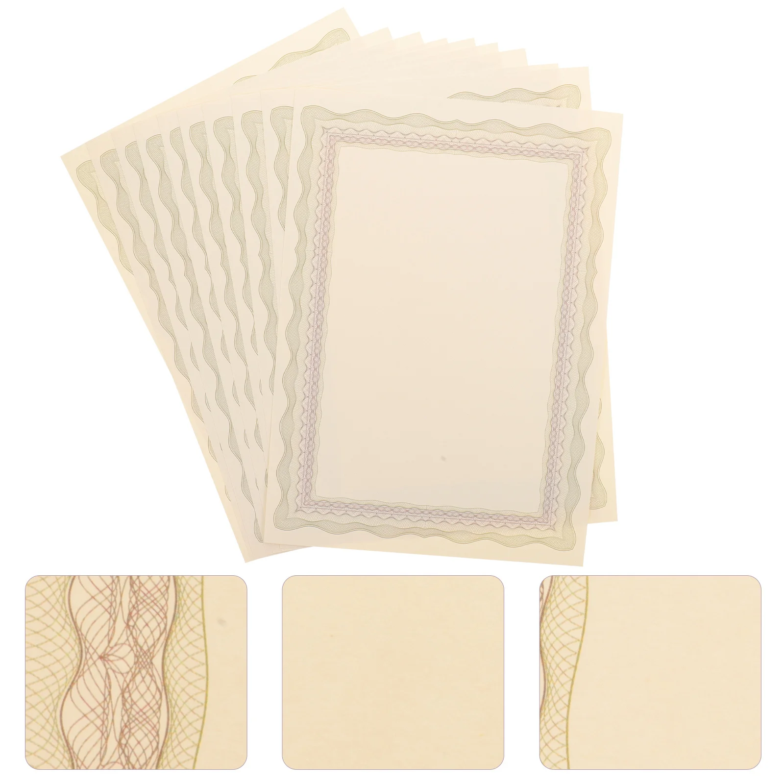 10 szt. Pustych papierów na certyfikaty z możliwością personalizacji tekstu, do pisania i drukowania, na dyplomy, nagrody, papier na certyfikaty, artykuły szkolne.