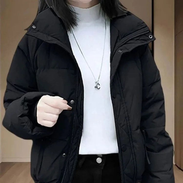 

Пуховик Explosions, женские парки, новинка 2025 года, зимнее короткое пальто с хлопковой подкладкой, женская модная повседневная верхняя одежда, бархатное пальто