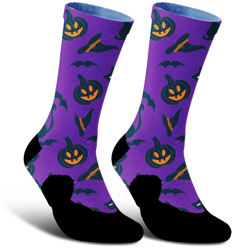 

Pumpkin Head Bat Pattern Socks Comfortable Sweat.absorption.non-slip.earphone pattern Cycling socks New